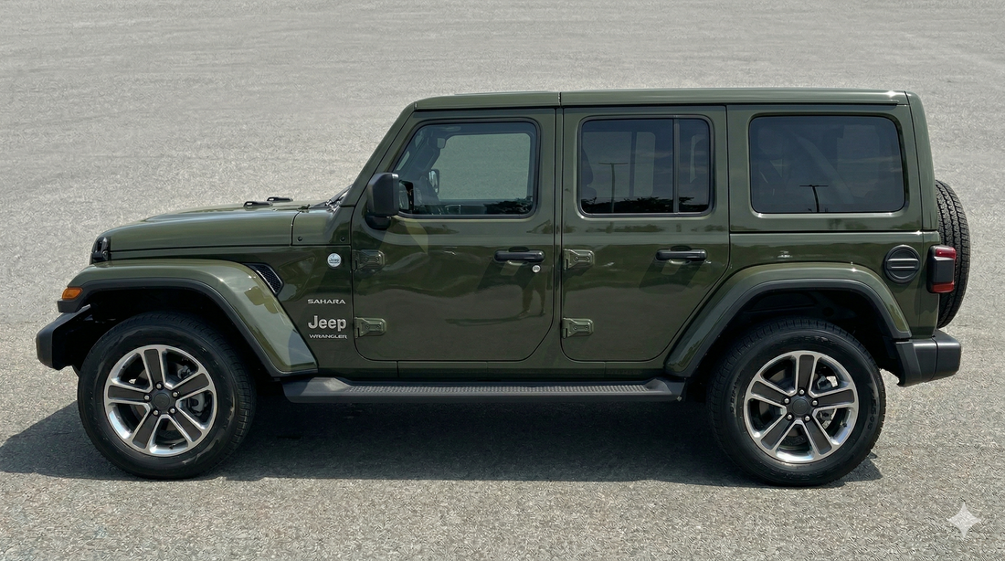 Jeep Wrangler 2020 green with factory OEM Rims