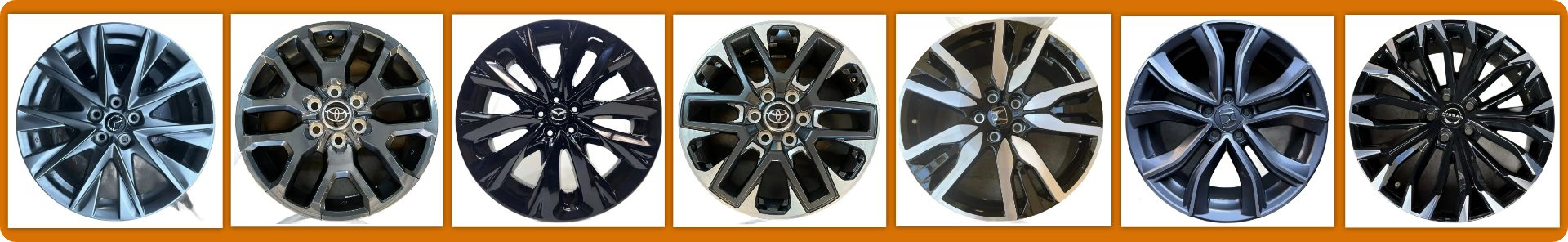 7 original OEM car rims, alloy wheels for asian brands Toyota, Honda, Nissan, Mazda