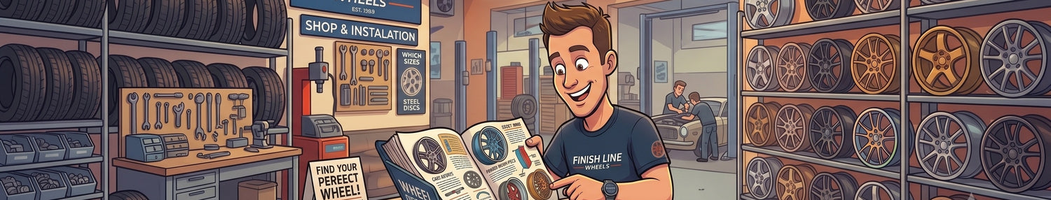 guy with wheel directory book in wheel shop